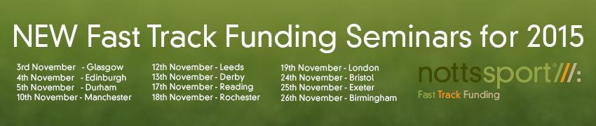NottsSport's tweet photo. Book a place on one of the Fast Track Funding seminars in November across the UK.
https://t.co/8I2t8tzm3J http://t.co/yz2tySOHr8