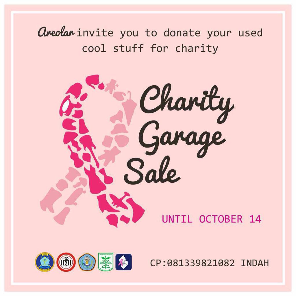 Ayo ikutan Garage sale. Hasil penjualan untuk disumbangkan ke yayasan Kanker payudara
