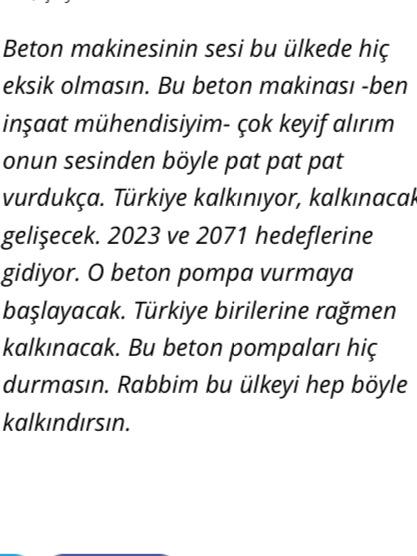 İnşaat mühendisinden çevre bakanı yaparsan o da kuş sesi değil beton mikserinden etkilenir😄 dozer sesiyle  hislenir