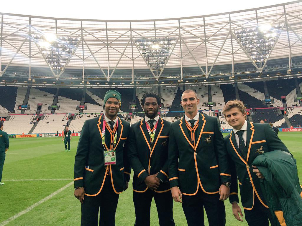 Pitch check done! Beautiful ground for some awesome rugga. Good luck to the boys!!! #olympicstadium #RWC2015 🇿🇦