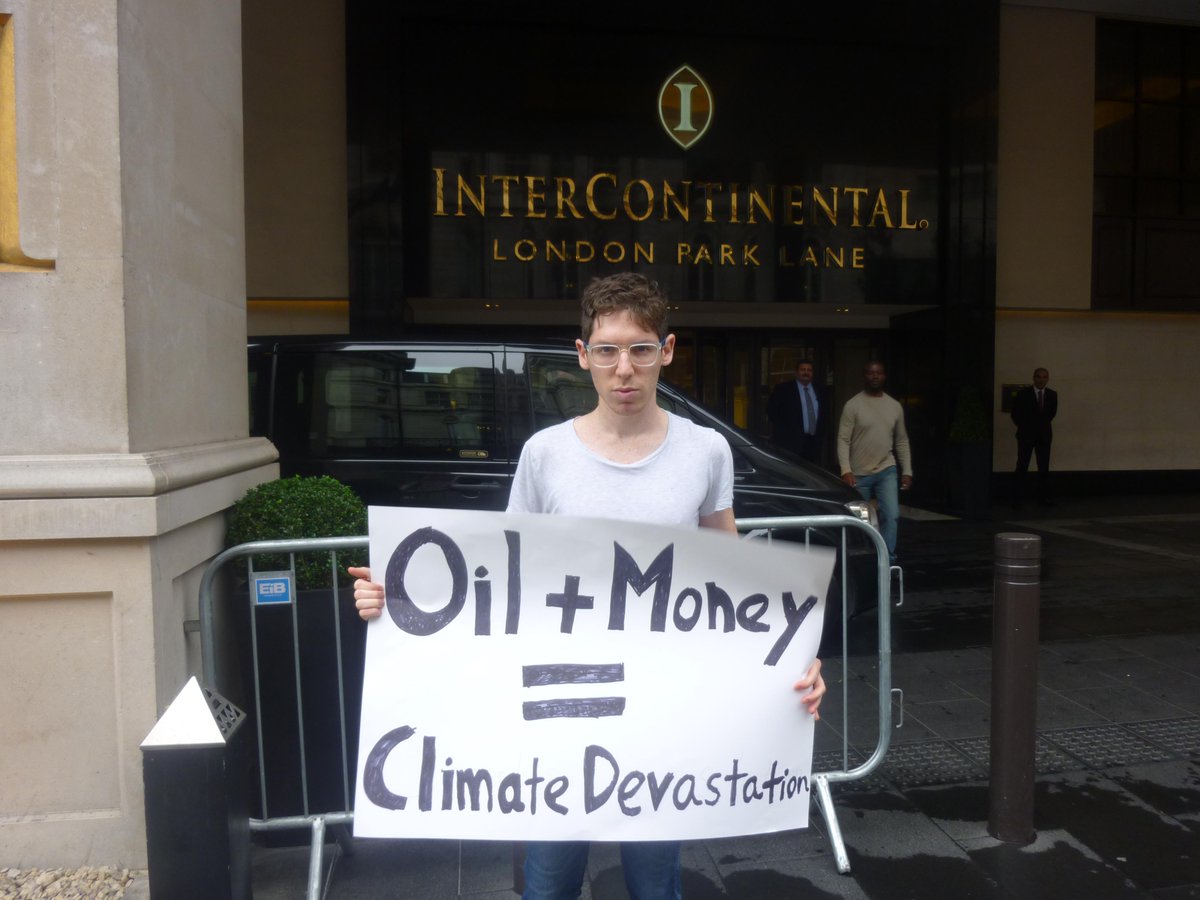 TCEuk's tweet photo. Outside the #om2015 conference, the message is clear: oil extractors and financiers are devastating lives http://t.co/FcKxRjG5c3
