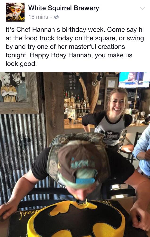 RandoBush's tweet photo. Happy birthday to one our faves in Bowling Green KY
#whatchefswant @WhiteSquirrelBG http://t.co/UMrCn4zyfg