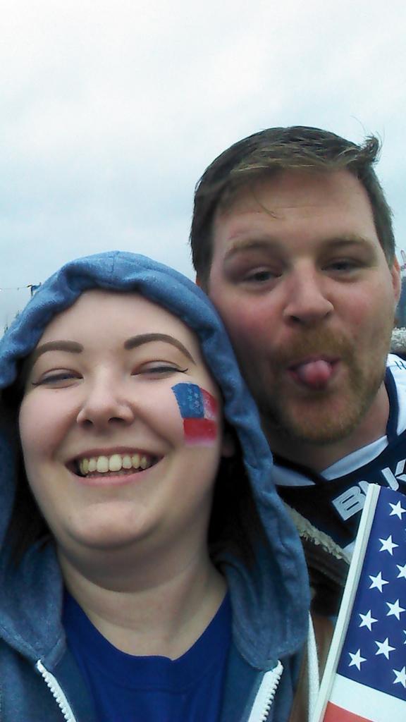 catsweet13's tweet photo. Supporting #USA today at #NewhamFanzone face paint from @MasterCardUK #44DaysOfCrazy =D #RWC2015 http://t.co/jFlu1clxj8
