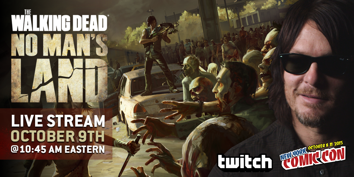 TWDNoMansLand's tweet photo. Watch Norman Reedus LIVE on the official New York Comic Con Twitch stream Friday Oct 9 at 10:45am EST / 17:45 CET http://t.co/QShjo5COha