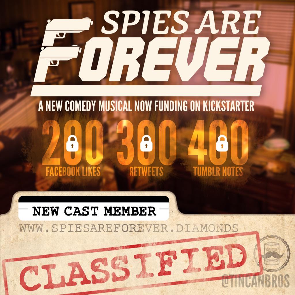 TinCanBros's tweet photo. It's a new day, it's a new dawn, and we have an important new cast member to unlock! #SpiesAreForever http://t.co/CmiFOcO77S