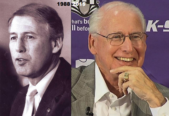 Happy 76th Birthday, Bill Snyder! Pics from his 1988 introductory press conference and one from 2015: 