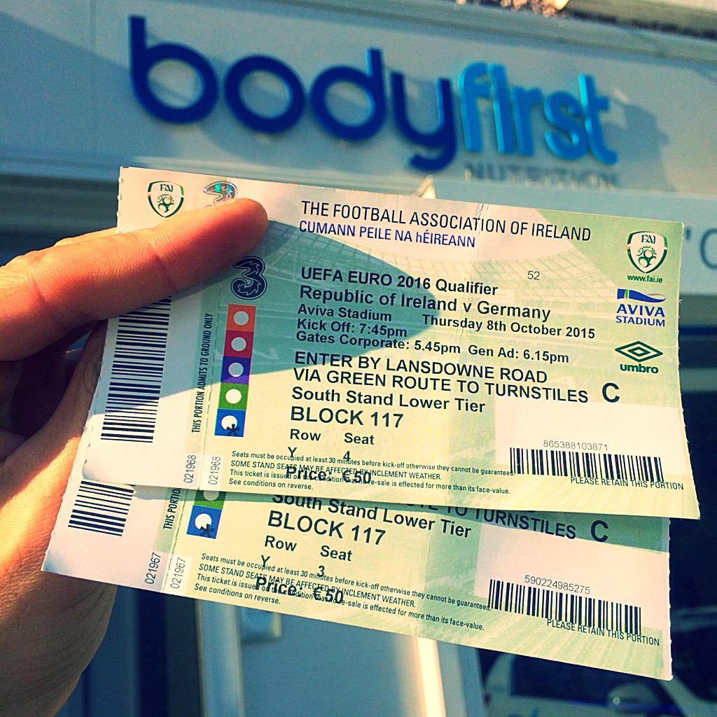 #WIN 2 x IRL v GER tkts.
1. Follow <a href="/bodyfirst_ie/">BODYFIRST Nutrition</a> 
2. RT 
3. Winner must collect from BF Clontarf by 5pm tomorrow