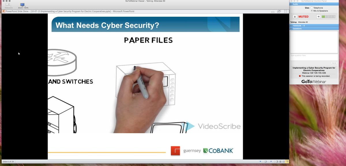 Great webinar with <a href="/NESI_SES/">NESI-SES Association</a>, @Guernsey_EAC and <a href="/CoBank/">CoBank</a> on Cyber Security in progress!