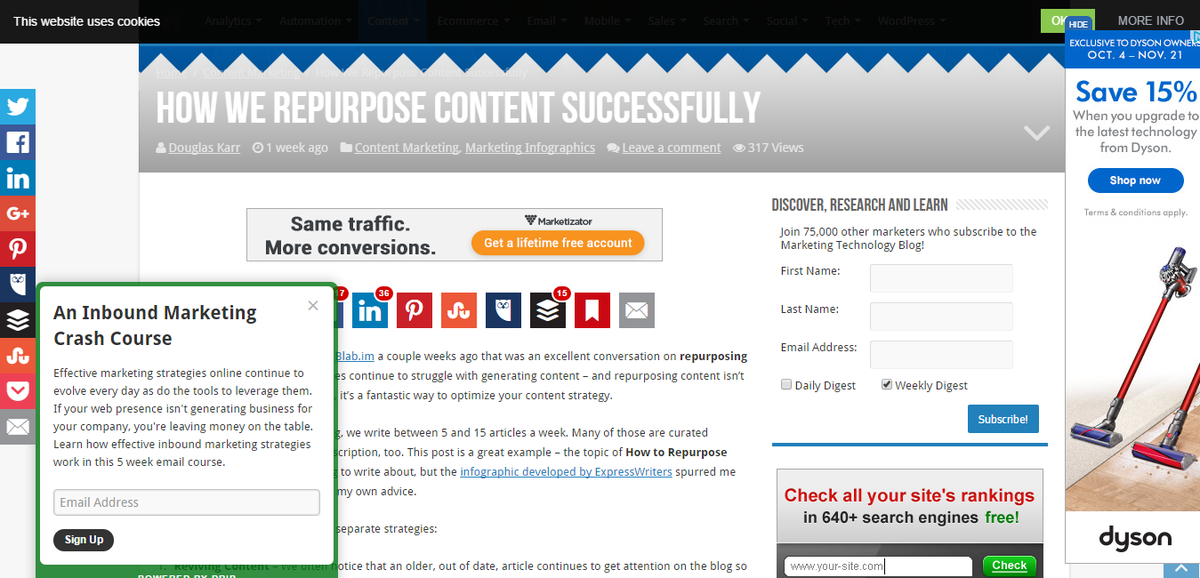 JasonDeLancey's tweet photo. How to improve your #CRO? Don't make your #website look like this! #bouncerate #exitrate They need some @nosidebar http://t.co/qxOW2y1HC9