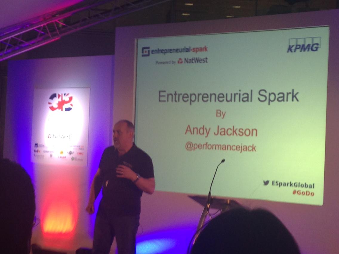 SelfCarePeople's tweet photo. @performancejack Andy is on @ESparkGlobal - the Entrepreneur mindset is crucial to success #GoDo #GBEAShortlist http://t.co/PgD1UgArZ7