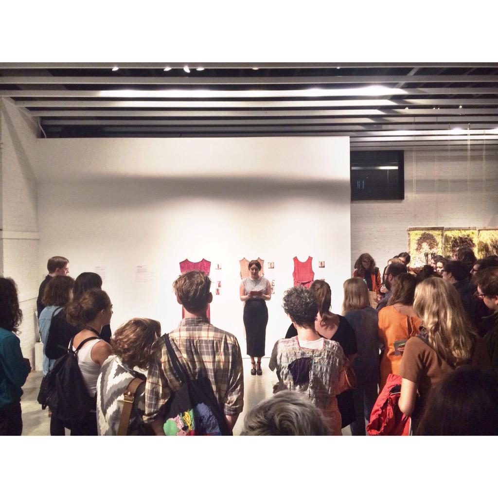 TextileArtsCent's tweet photo. Gallery hours for the #AIR6show are extended to 9PM @SkyGalleryNYC tonight! Come by + meet the artists of #AIRcycle6! http://t.co/S6PPkit2rq