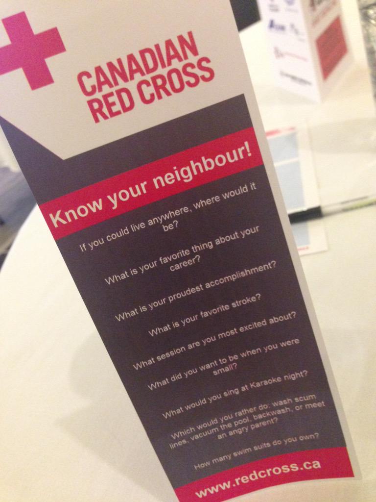 Dominique_Mac's tweet photo. Know your neighbor! @RedCrossAB #abwsconf http://t.co/JEeRR76mJZ