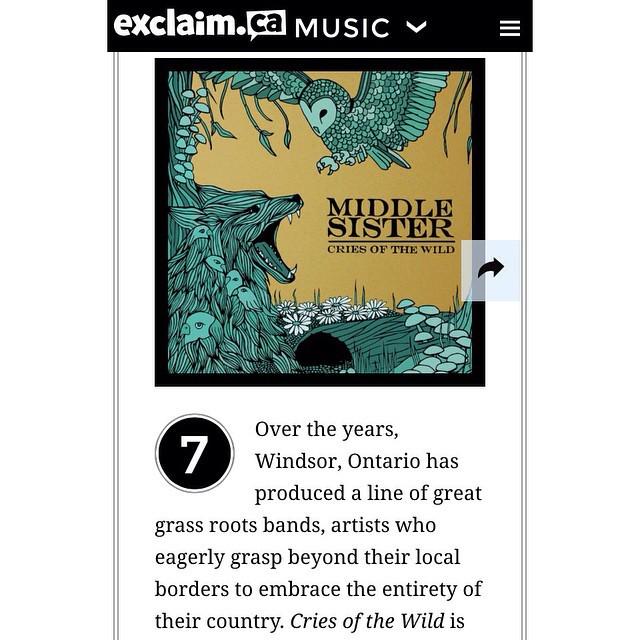 MiddleSisMusic's tweet photo. Not too shabby. Check out the latest review of Cries of the Wild on exclaim.ca http://t.co/cK5mLzewif http://t.co/43dxLibFCS