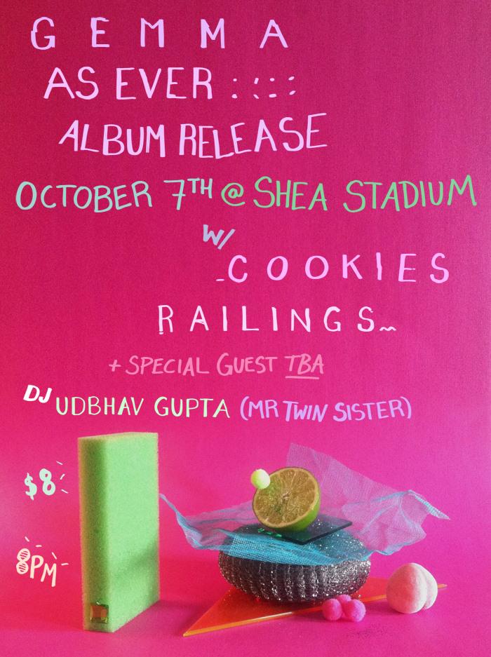 sheastadiumbk's tweet photo. Tonight @ Shea: Gemma (@feldou) Record Release w/ @Palehound @Railingsss &amp; @COOKIESvision http://t.co/1FJgsuTCNG http://t.co/wzEB4hmm9q