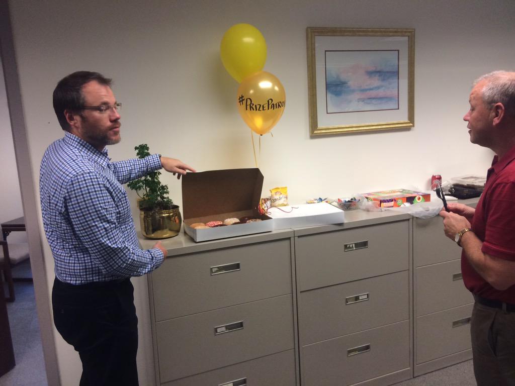 Went for a walk at lunch &amp; returned to a surprise! Donuts for my office! Thanks Summit! @TheSummitOR #PrizePatrol