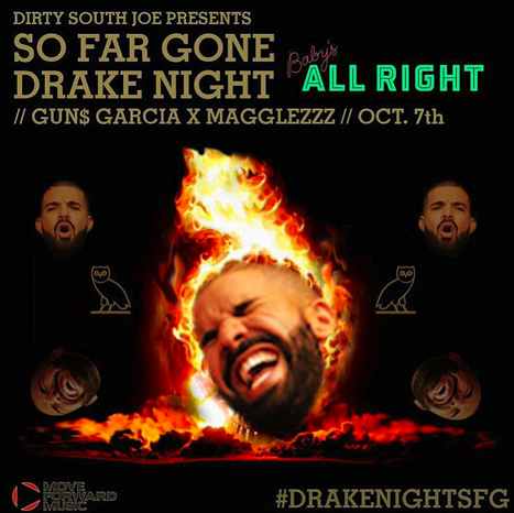 NYC debut of #DrakeNightSFG <a href="/BabysAllRight/">Baby's All Right</a> tonight! #Brooklyn Hosted by <a href="/dsjoe/">Dirty South JoyBoy</a> &amp; sets by <a href="/GunsGarcia/">🖤 Regina 🖤</a> <a href="/magglezzzzz/">✨</a>