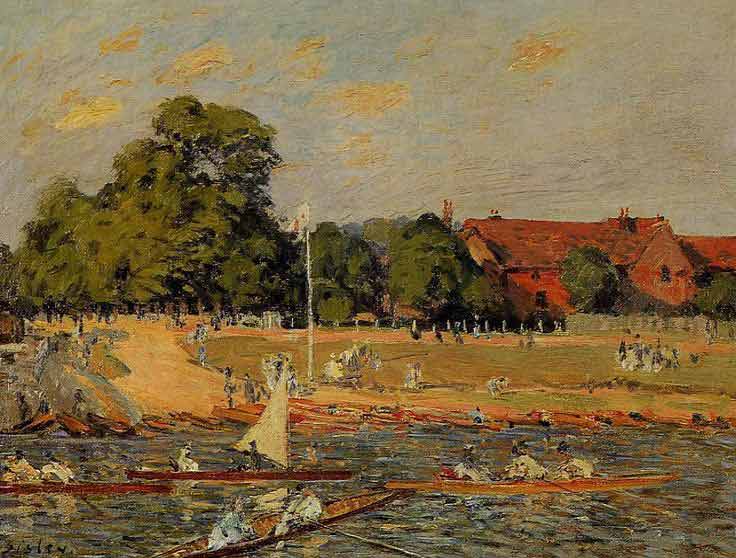 Check Out What Alfred Sisley and Regata at Hampton Court Looked Like  in 1874 