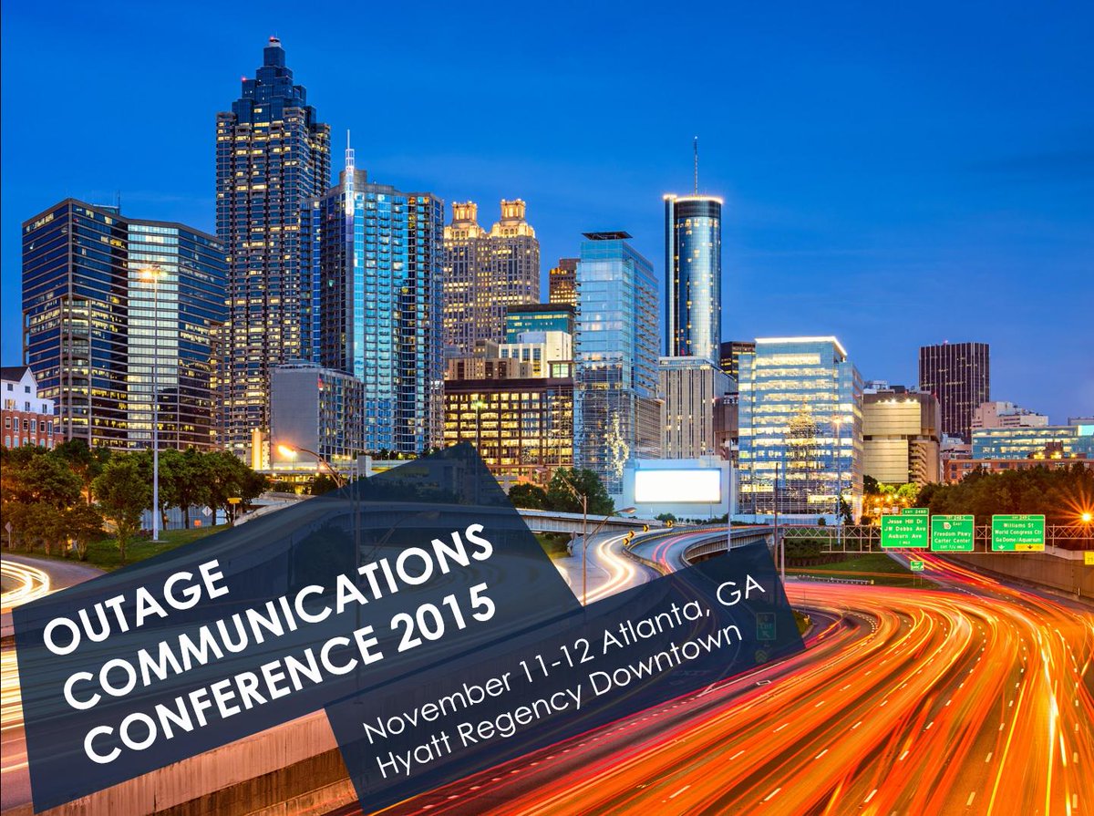 RussWHenderson's tweet photo. Register now for utility industry's leading conference on outage comm, Nov 11-12 in Atlanta https://t.co/4j1xvYPy0Q http://t.co/uZmpQ8IIsX