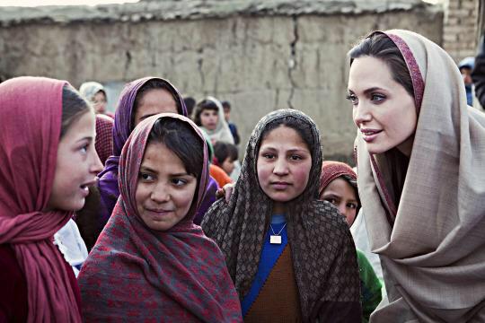 hijabiebeauty's tweet photo. Angelina Jolie opening a school for girls in Afghanistan 😍 http://t.co/xUldsSAySU