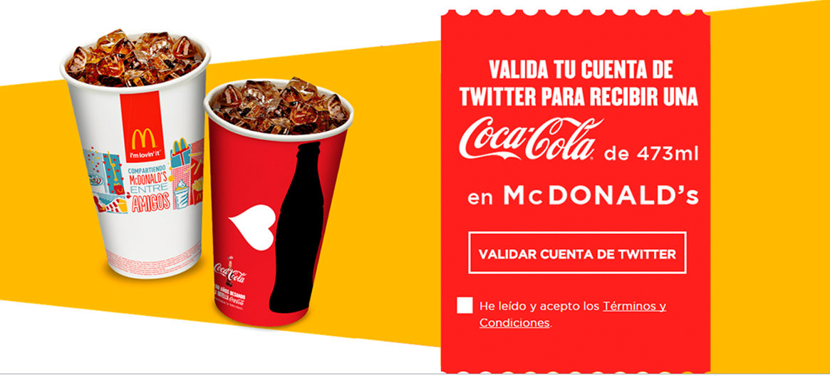CocaColaMx's tweet photo. Si ya te regalaron una Coca-Cola con #CocaColaConMcD, sólo tienes que dar clic al link para descargar tu cupón. http://t.co/BKijHAVxMU
