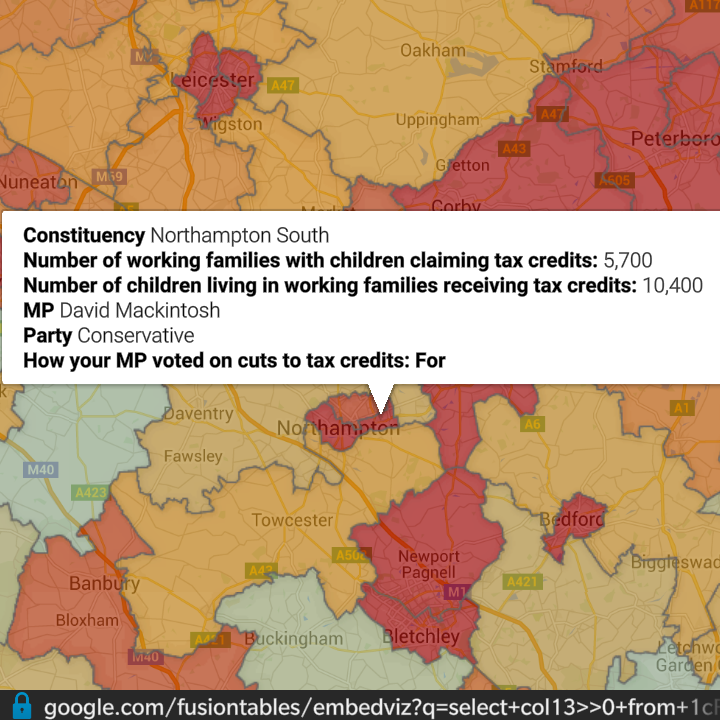 unisontheunion's tweet photo. How many working families will be hit by #taxcredits cuts in your area? Check our map: http://t.co/RVVcLLKhIw http://t.co/ce5yorC5sV