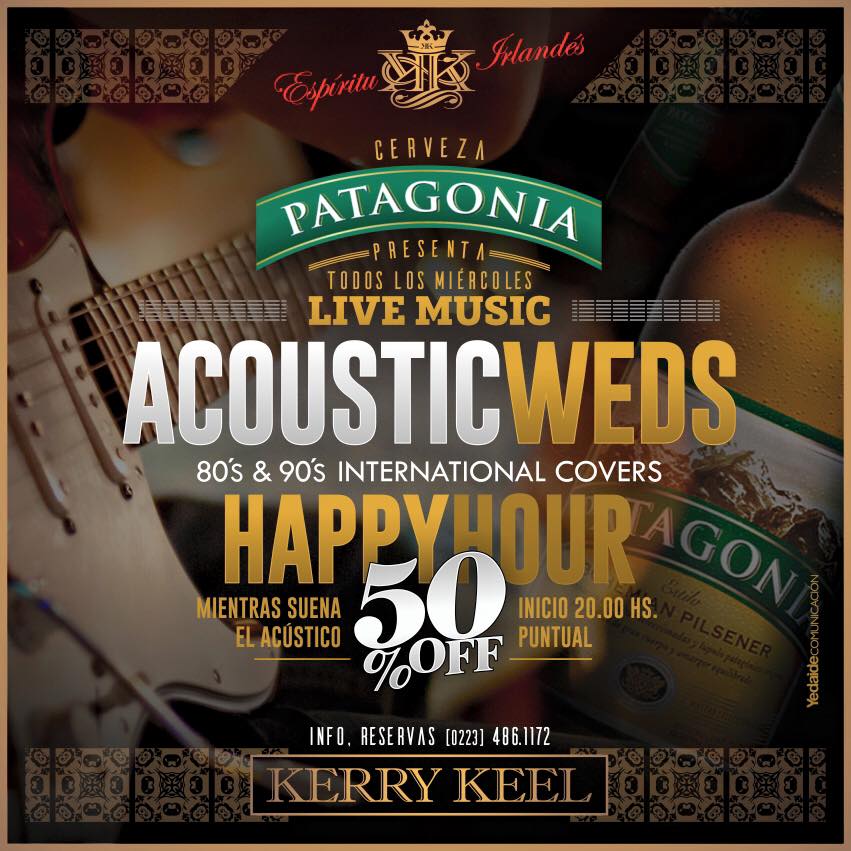 KerryKeelMDP's tweet photo. Hoy suena #elPatiodeKerry con temazos del #AcousticWed desde las 20 hs #HappyHour @CvzaPatagonia cuando toca la banda http://t.co/rrAqU1b2ir