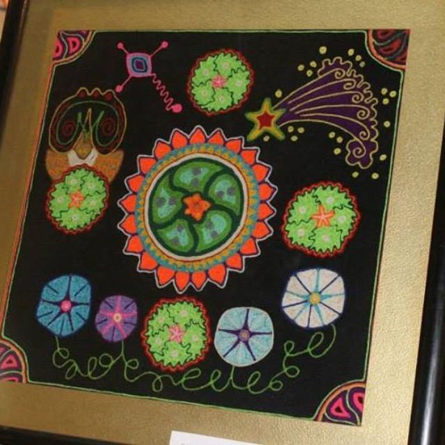joelybarra8's tweet photo. #mexicanart #thread #colors #spiritualart #cosmicclock #peyote #joelybarraart http://t.co/XqipqvvuQM