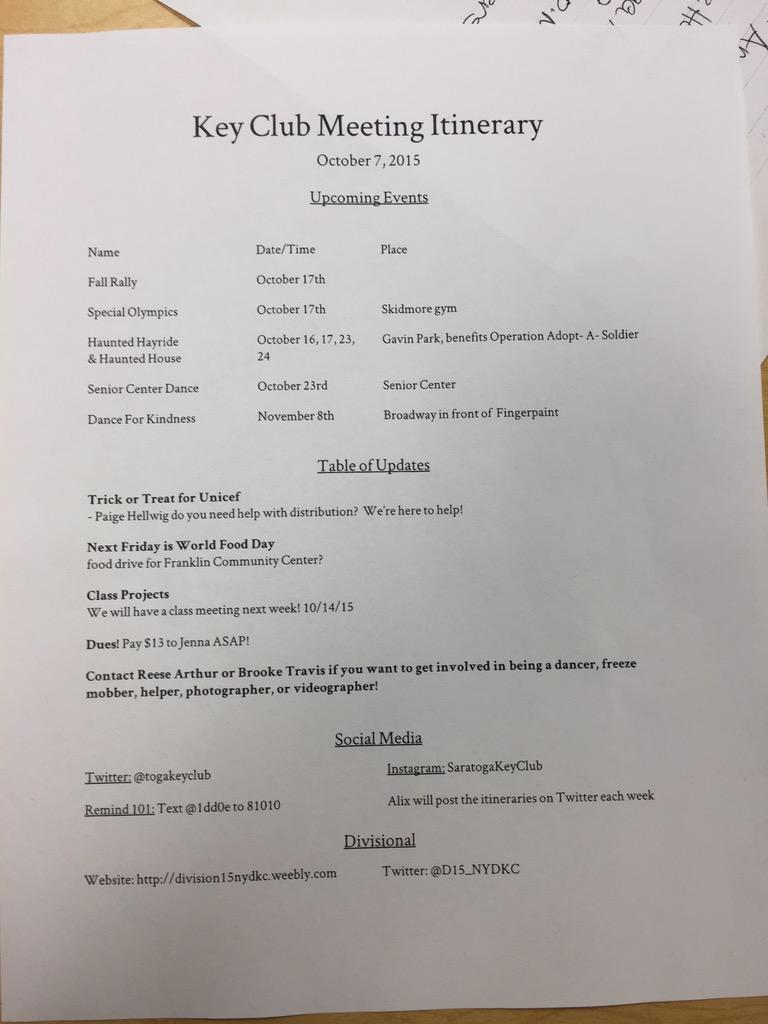 TogaKeyClub's tweet photo. Here is the itinerary for this week club meeting!!!!! http://t.co/zmcZoq5j1D