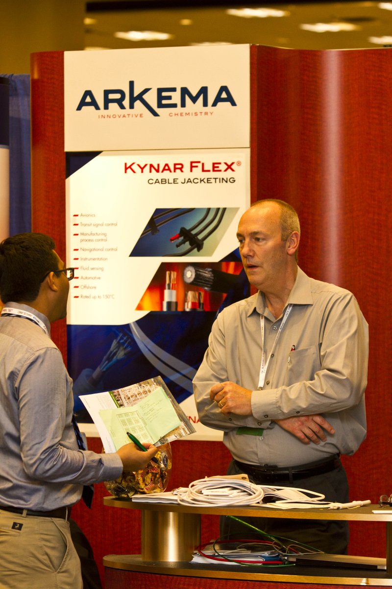 IWCScable's tweet photo. From the floor of the #IWCS15 Suppliers Exhibition: @Arkema_Inc in Booth 700 http://t.co/plBDHMtmxu