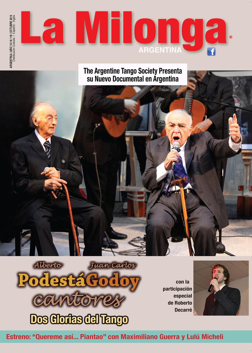 yumba's tweet photo. Ya salió... LA MILONGA ARGENTINA, N° 116,  Octubre 2015. http://t.co/SUwVNiZsDL
