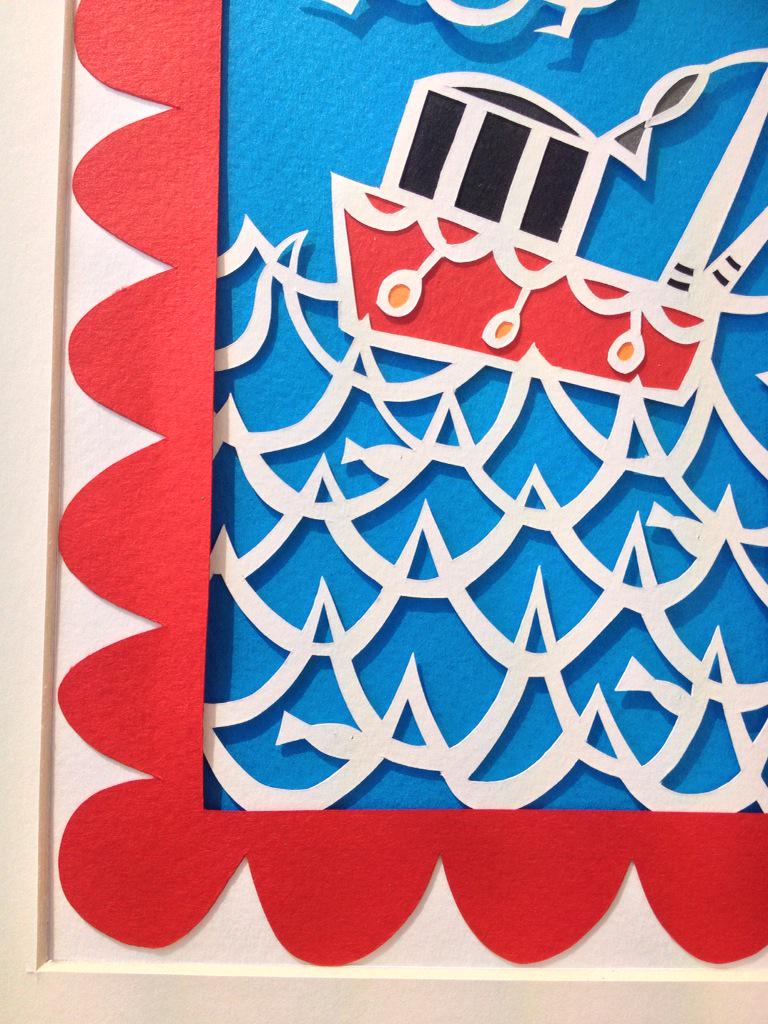 Paula_papercut's tweet photo. Original hand illustrated & hand cut, multi layered paper piece. @bangortimes #pickie #papercutart #collage #seasude http://t.co/R9KjOLr1SZ