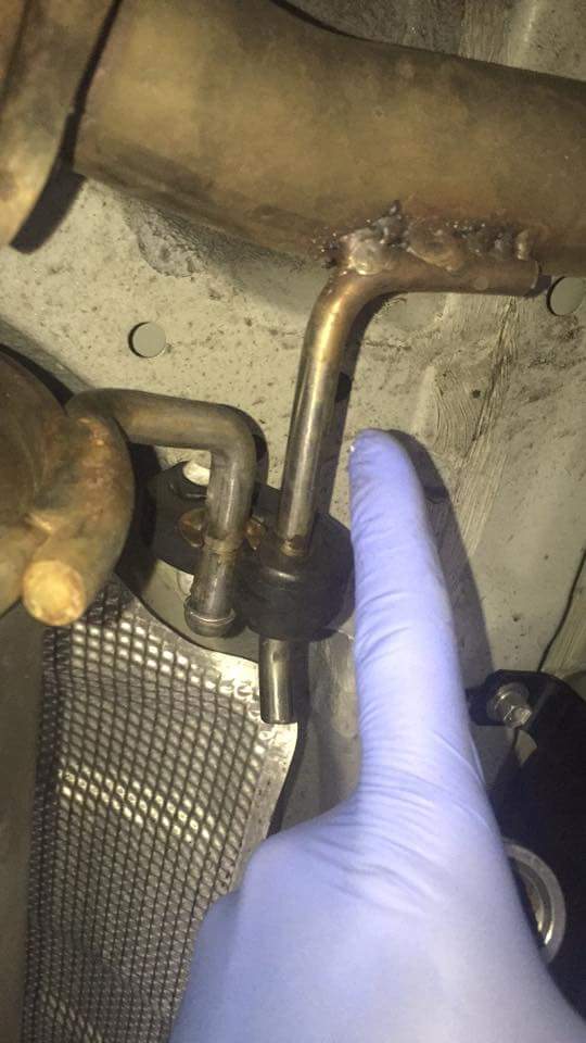 Russell0464's tweet photo. Evans halshaw sold me a car with the exhaust welded together like this! Don't buy from them, knightmare city http://t.co/nT3PVHoQho
