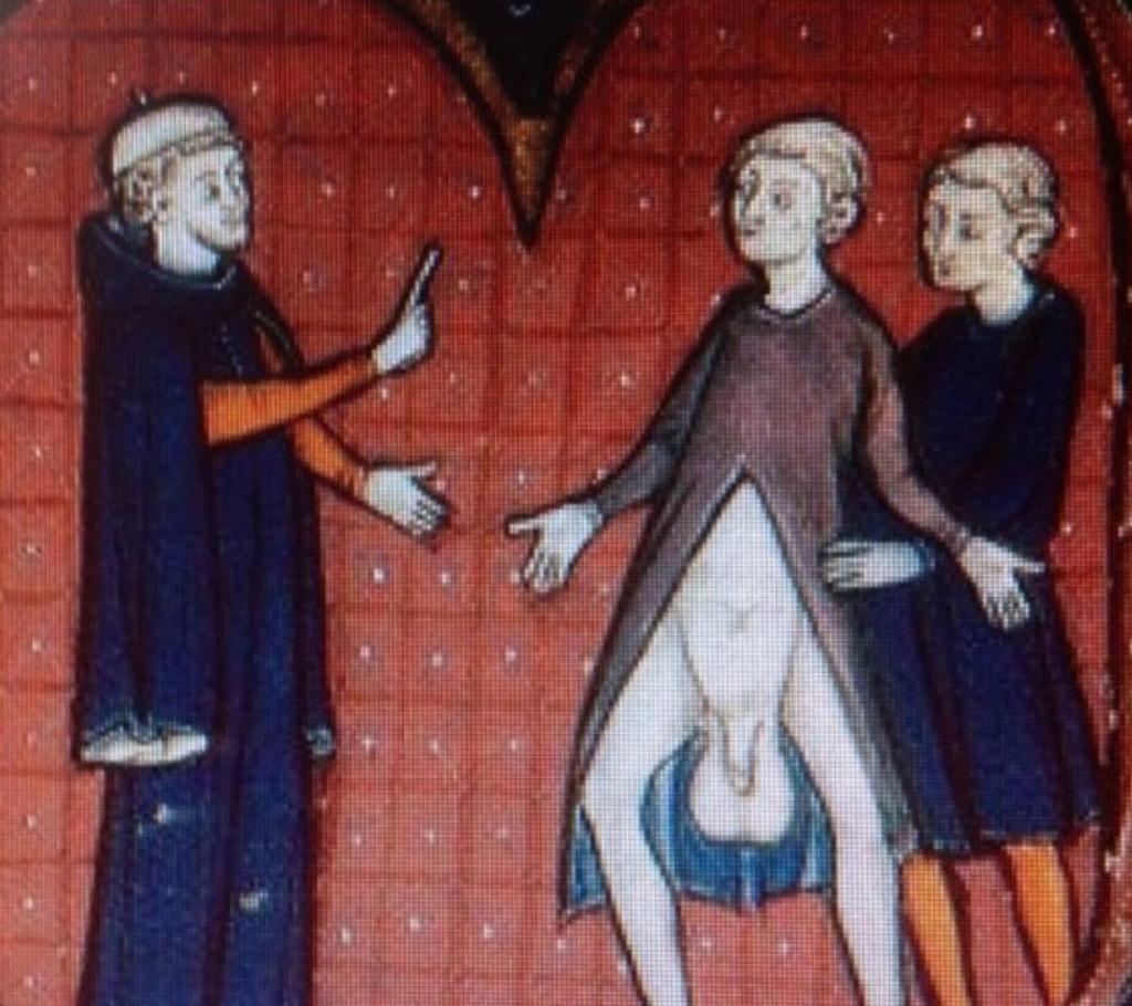 When guys wear really tight pants.