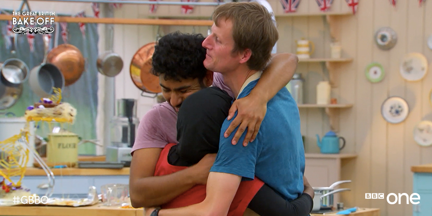 BBCOne's tweet photo. Well done to our runners-up Ian and Tamal – and to all the cracking bakers in this series of #GBBO. #GBBOFinal http://t.co/ag6oZKkXSQ