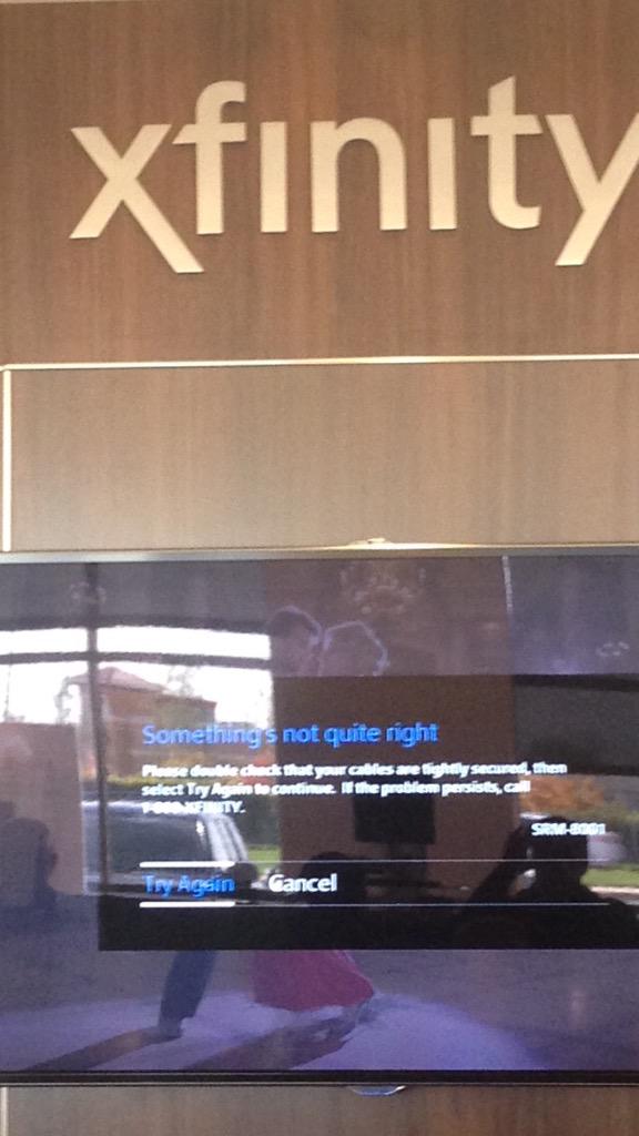 colinmengel's tweet image. So if @XFINITY cannot even get the TV in store to work, why should I bother keeping it at home? #xfinityfails