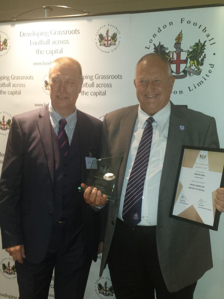 LondonFA's tweet photo. London FA Special Award for Services to Football goes to... Martin Eede @DulwichHamletFC #Congrats #LFAAwards15 http://t.co/4g2K3qh54n