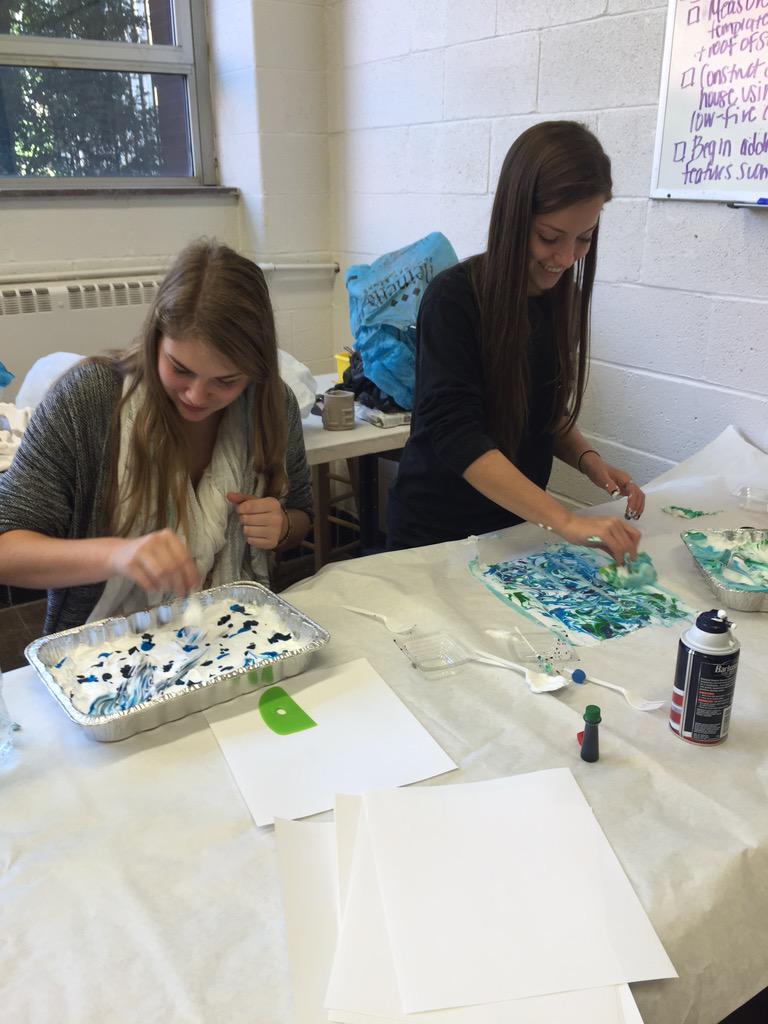 Take a peak at our colorful marbled paper before Friday's next art club workshop!