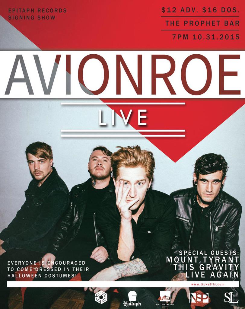 thisgravityband's tweet image. Hey Dallas come see us play along side our buds in @AvionRoe also its @MountTyrant debut show Oct 31st!