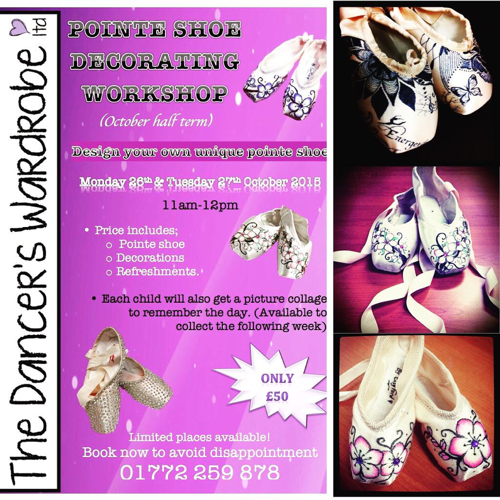TDWdanceshop's tweet image. Ohh the excitement! Pointe shoe decorating workshop at the dancer's wardrobe! Get booking now! Limited places!!