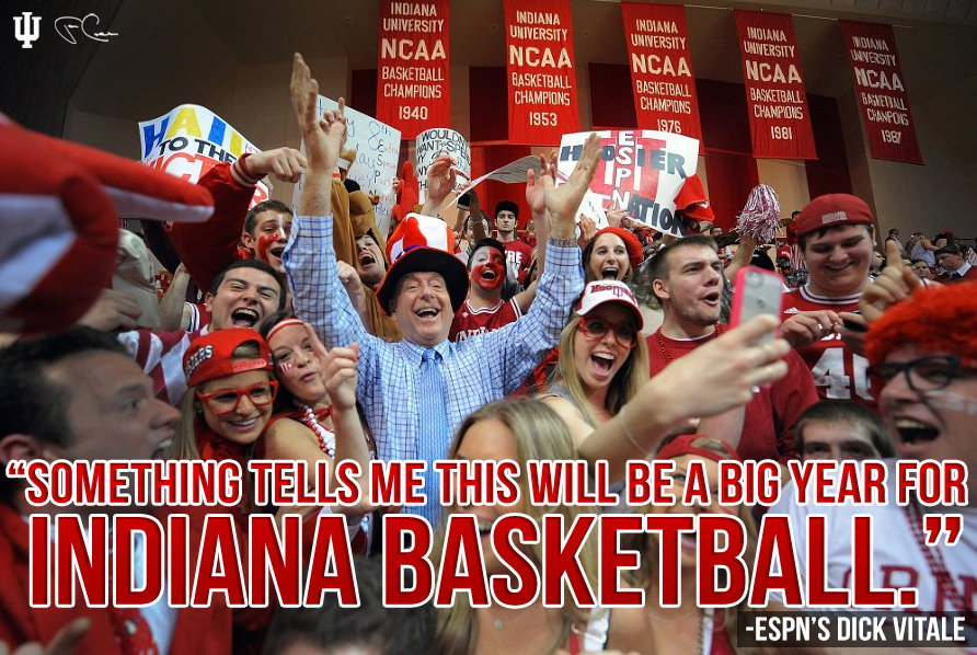 IndianaMBB's tweet image. ICYMI: @DickieV envisions big things for Coach Crean and #iubb this season.

es.pn/1Q83UiR