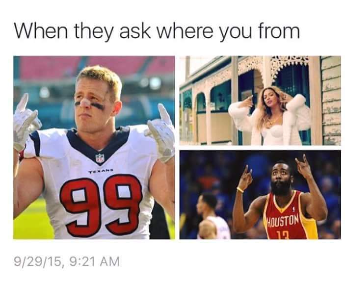 HoustonTXBromo's tweet photo. When they ask where you from? #JJWatt #Beyonce #Houston http://t.co/9zXivIS2uC