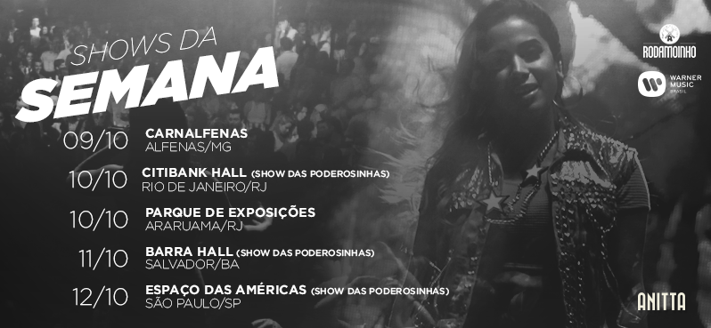 Anitta's tweet photo. E a gente não para!! Olha aí os shows dessa semana e do feriadão http://t.co/8Zlu9tBMxq
