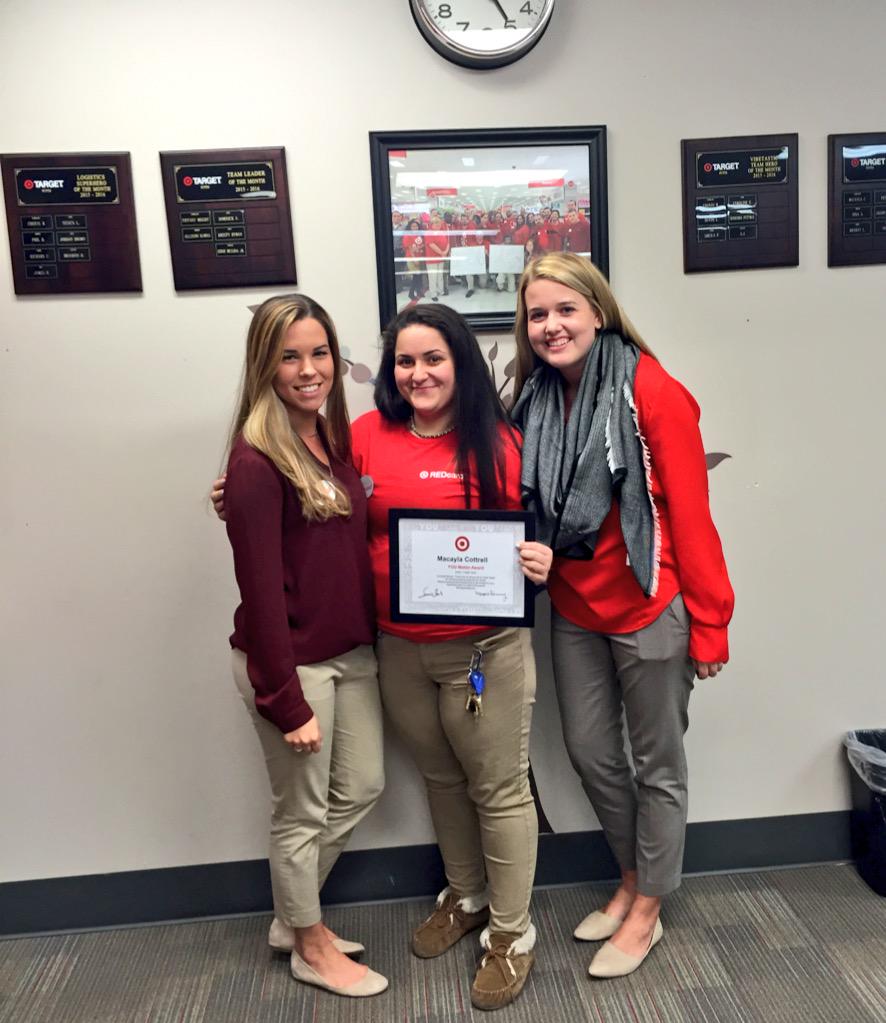 Thank you Macayla for all you do! #YouMakeTarget #Region400YOUMatterWinners <a href="/sarahnold/">Sarah Nold</a> <a href="/sh_shaffer/">Chris Shaffer</a> <a href="/MargaretDinneny/">Margaret Dinneny</a>