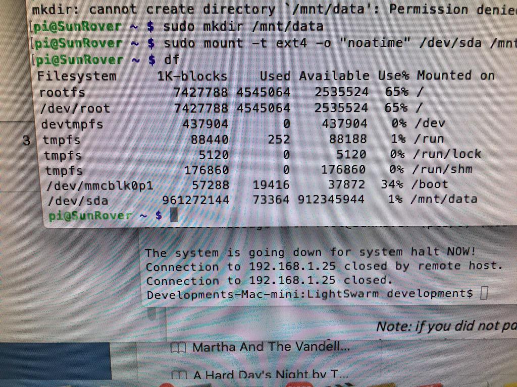 switchdoclabs's tweet image. #sunrover #robot now has a 1 Terabyte (dev/sda) WD PiDrive on the #taspberrypi  #arduino @WesternDigital @wdlabs