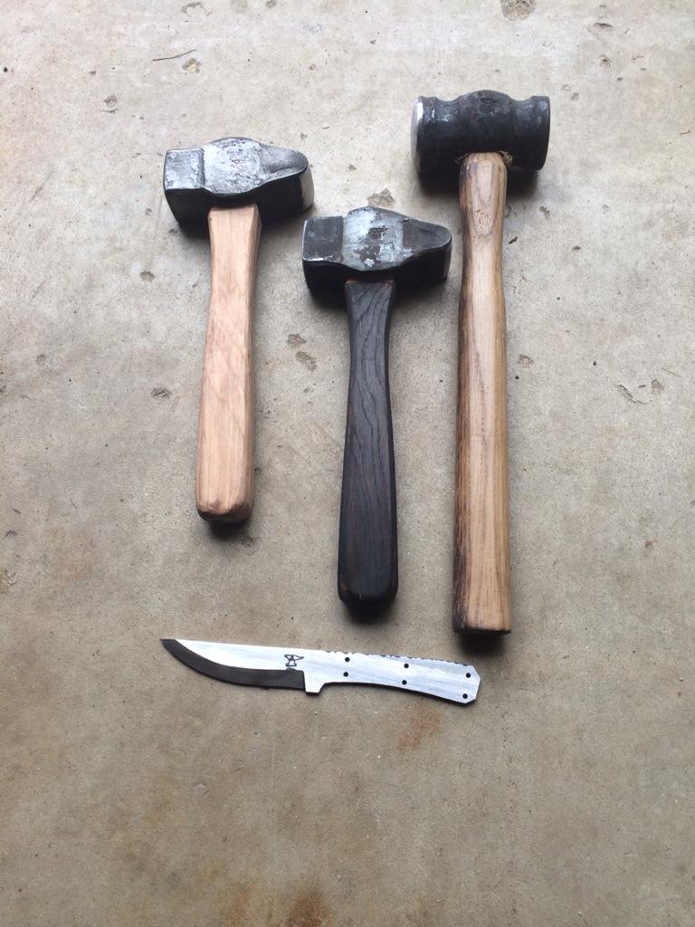 blacksmith_guy's tweet image. Some hammers and a knife.  What's in your forge?
