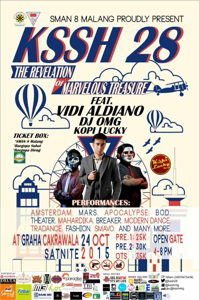 infomalangnet's tweet photo. Saksikan mahakarya SMARIHASTA @KSSH28, 24 Okt15 di Graha Cakrawala UM, w/ GS Vidi Aldiano | CP: 08976475438 http://t.co/gwRv6KC7rJ