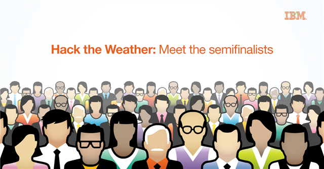 IBMData's tweet photo. Attend #IBMInsight to see the semifinalists in #HackTheWeather present their projects http://t.co/SZQkj0KVFU http://t.co/JEb2P2YhLu