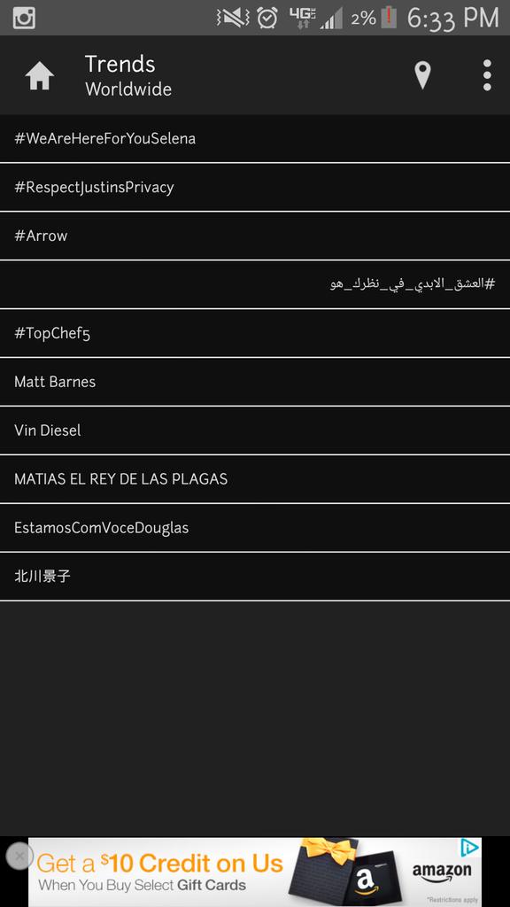 TrinaGuarez's tweet photo. #WeAreHereForYouSelena is the #1 ww trending topic #2DaysUntilRevival http://t.co/AFMEj7nL1J