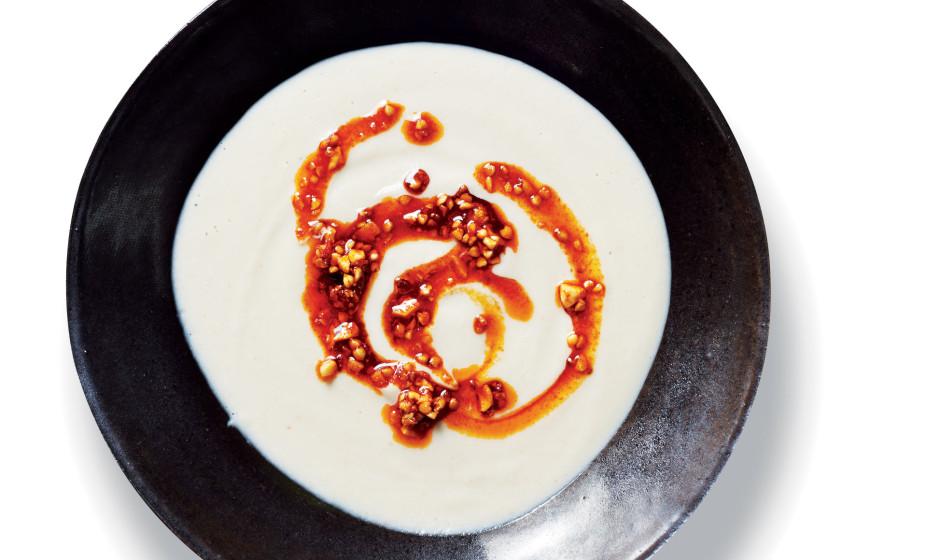 bonappetit's tweet image. Cauliflower soup that's anything but blah bonap.it/NiVH9Y3