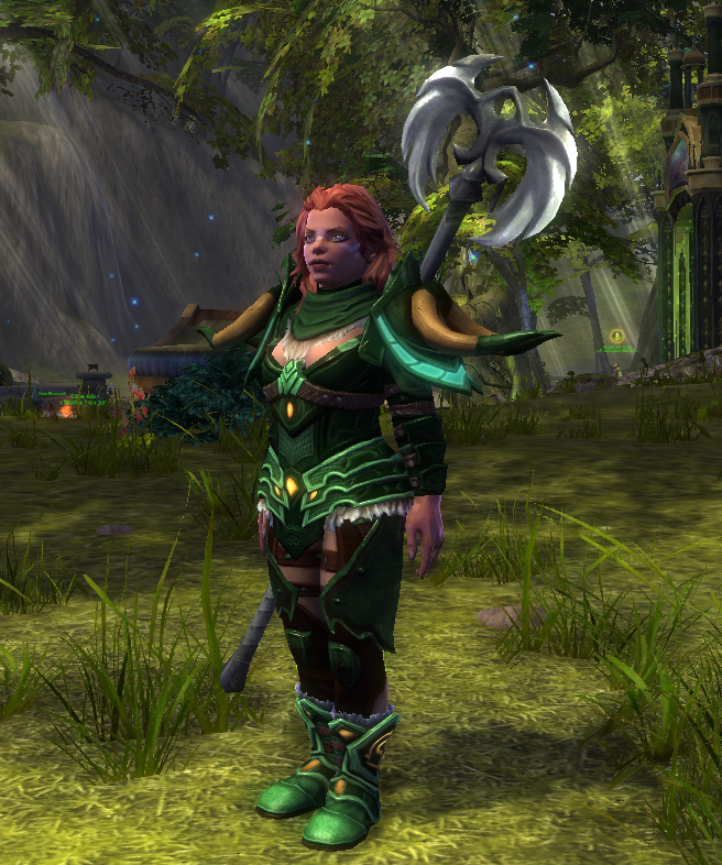 Brasse's tweet photo. Irzu has access to the cool armor and weapon styles I collected over years. No more newbie-look! #RIFTgame #Primalist http://t.co/A375FTa3rz